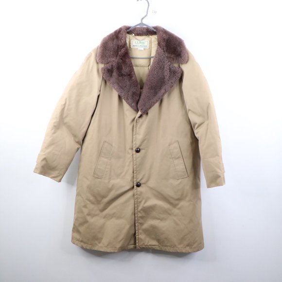 Vintage LL Bean Shearling Trim Parka Jacket USA